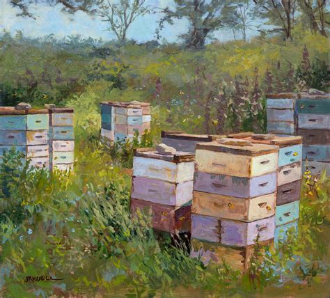 Bee Boxes Painting by Jerry Russell - Fine Art America