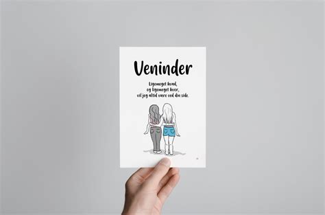 Veninder Tegning A5 A5 Kort små plakater 15x21cm StiLia ApS