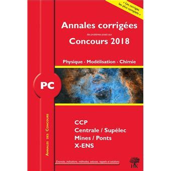 Annales Corrig Es Concours Pc Physique Mod Lisation Chimie Annales