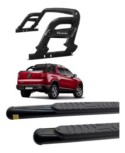 Kit Estribo Oval Preto Santo Antonio St Preto Fiat Toro