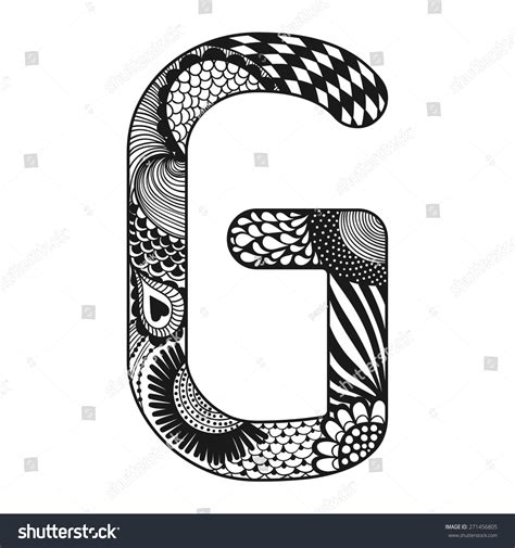 Zentangle Stylized Alphabet Lace Letter G