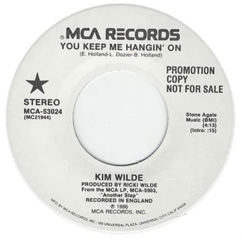 Kim Wilde You Keep Me Hangin On Us Promo 7 Vinyl Single 7 Inch Record 45 269249