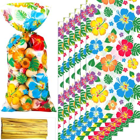 Amazon Hibiscus Luau Cello Bag Tiki Party Supply Aloha Luau