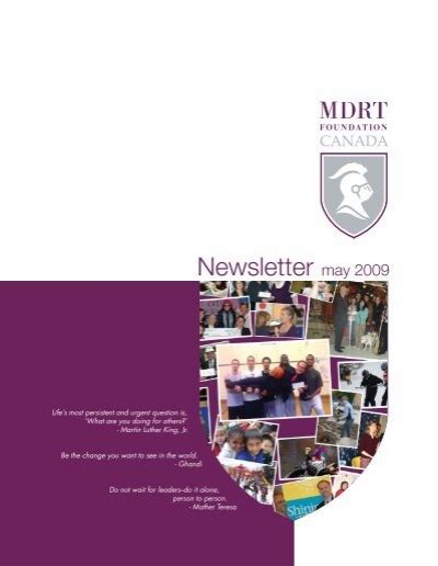 Newsletter May 2009 Mdrt Foundation Canada