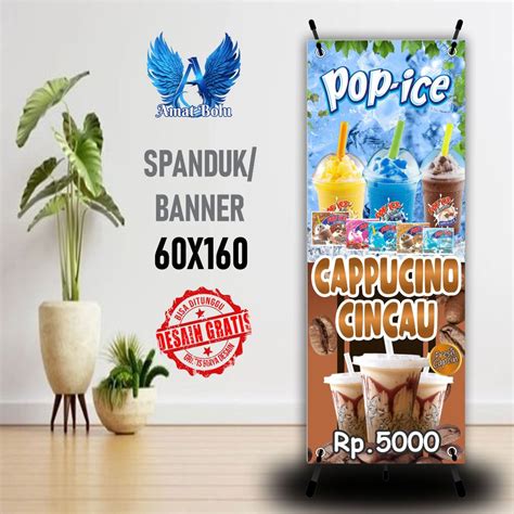 Jual Cetak Banner Cetak Spanduk Pop Ice Capcin Ukuran X Cm Bisa