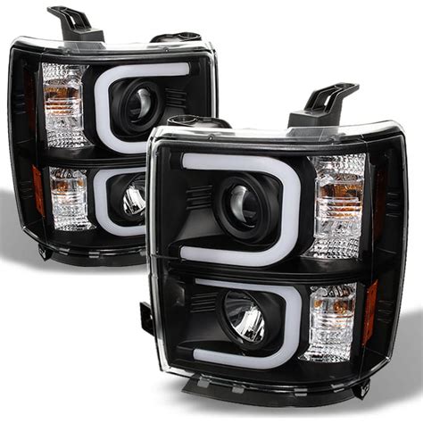 AKKON For Chevy Silverado Black Bezel LED Daylight Light Tube Halo