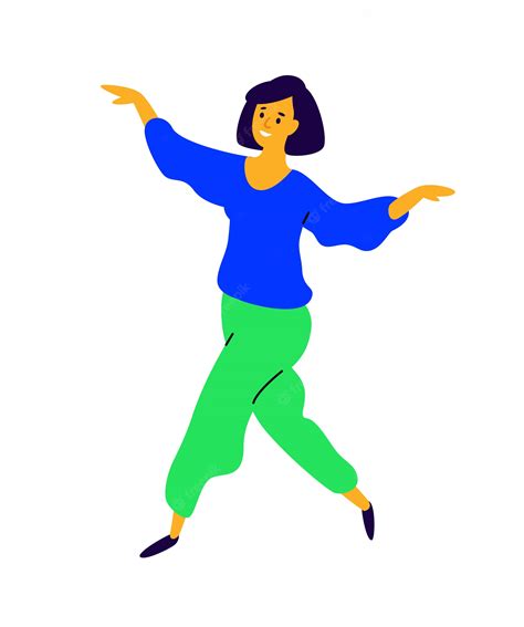 Premium Vector Cheerful Dancing Girl Rejoices Life