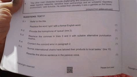 5.1 Refer to the title. Replace the word 'spin' with a formal English wo..