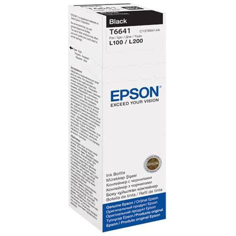 NOUVEAU FLACON D ENCRE Noir Original Epson Ecotank T6641 70 Ml