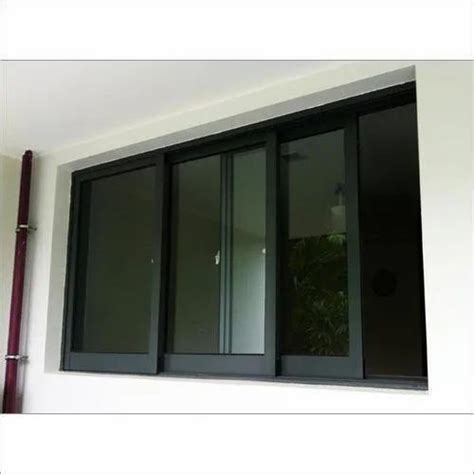 Aluminium 3 Track Black Aluminum Sliding Window Rs 680 Square Feet