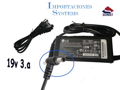 CARGADOR Para Monitor LG 19V 3A 6 5 4 4 MM Oferton 100 Nuevo