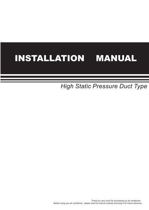 Pdf Installation Manual Dunham Bush Africa High Static Pressure