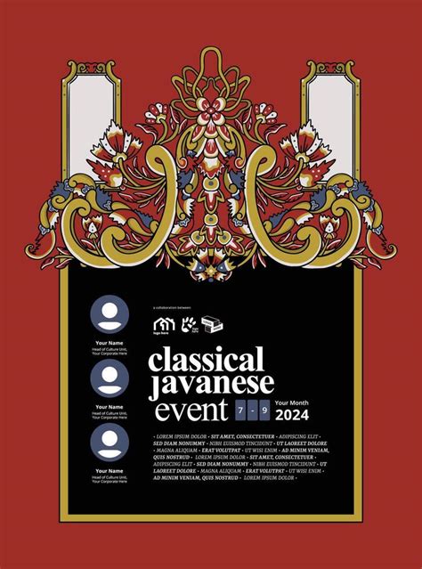 ethnic layout poster event template  javanese culture illustration