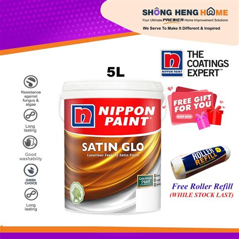 L Nippon Paint Satin Glo Interior Wall Color Option Any Colors