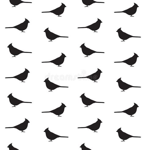 Seamless Pattern of Red Cardinal Bird Silhouette Stock Vector - Illustration of endless, animal ...