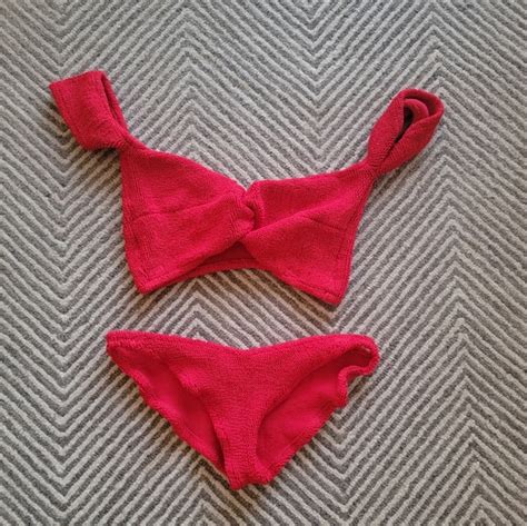 Hunza G Swim Hunza G Red Bikini With Attached Arm Cuffs Poshmark