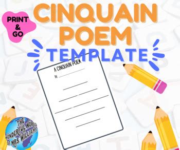 Cinquain Poems Template Teaching Resources | TPT