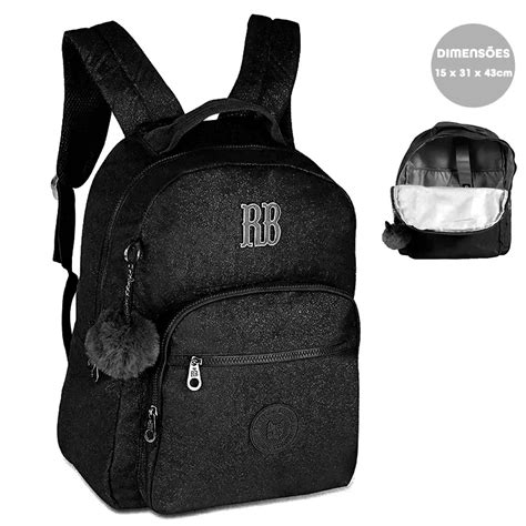 Mochila Costas Rebecca Bonbon Preta Laptop Clio Rb Shopee Brasil