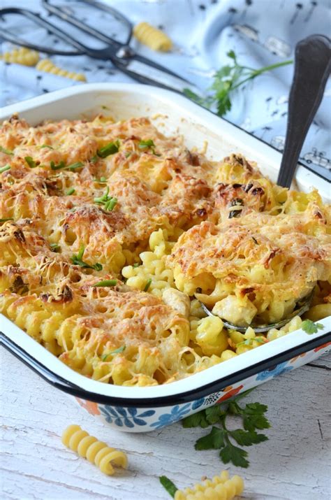 Gratin de pâtes au poulet recette facile Clem Around The Corner