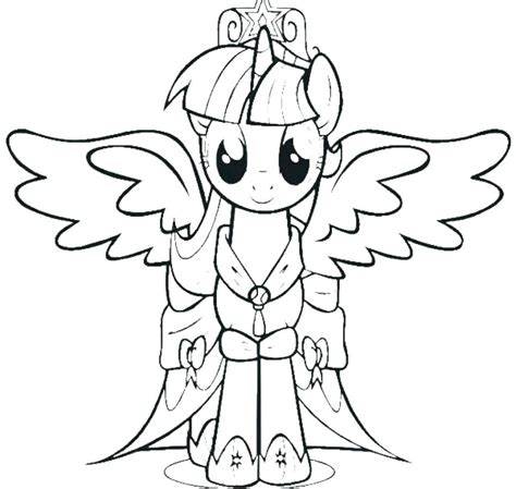 Princess Twilight Sparkle Alicorn Coloring Page Sketch Coloring Page