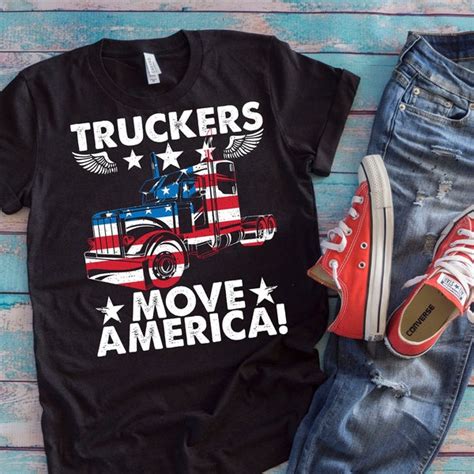 Truck Driver Us Flag Etsy