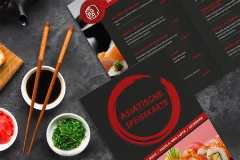 Speisekarten Vorlagen Sushi Asiatische K Che