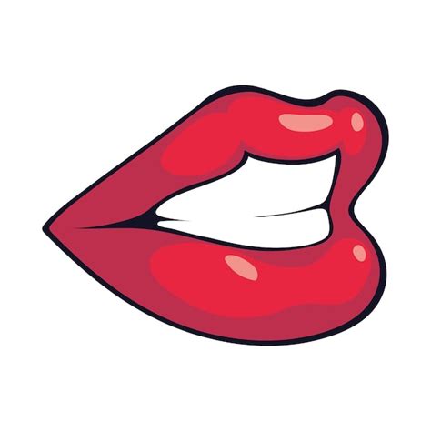 Free Vector Mouth Pop Art Woman Icon Isolated