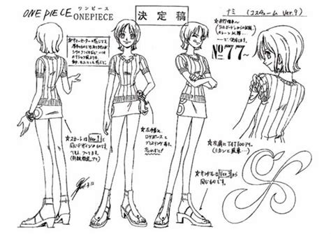 Nami Sheet Character Design Official Reference Settei One Piece Chapter One Piece Anime