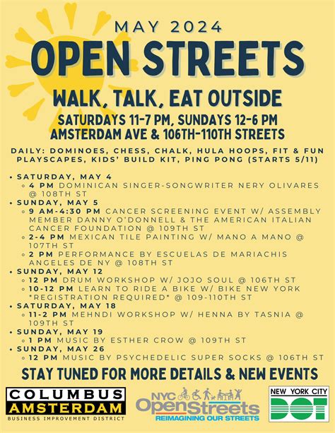 Columbus Amsterdam Bid Open Streets May 2024 Free Events Upper West