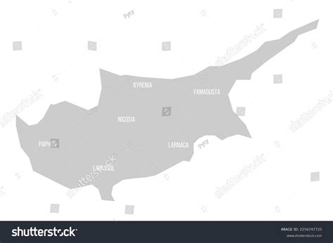 Cyprus Political Map Administrative Divisions Stock Vector Royalty