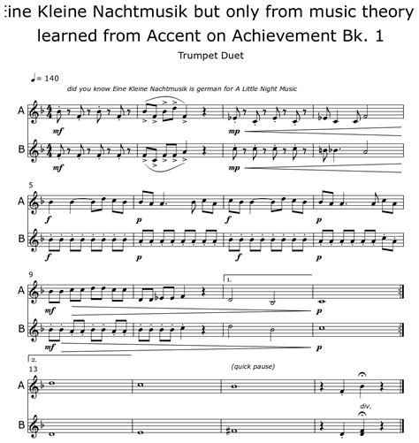 Eine Kleine Nachtmusik But Only From Music Theory I Learned From Accent