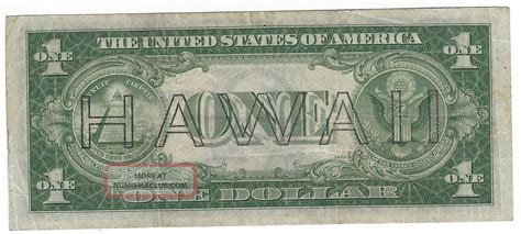 A U S Hawaii Silver Certificate One Dollar Bill