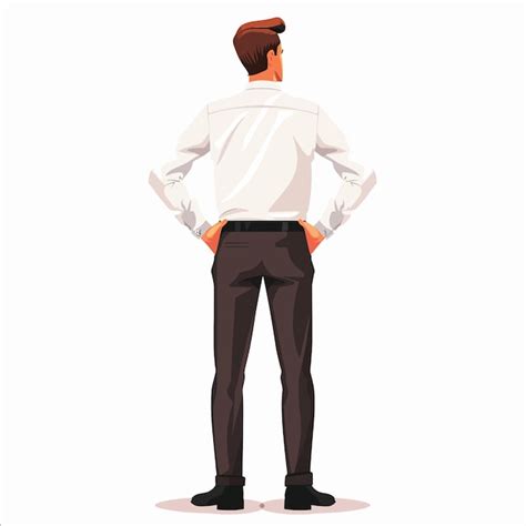 Premium Vector A Man Stands With His Hands On His Hips And The Back