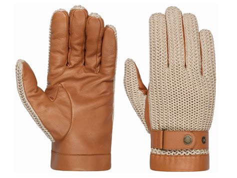 Stetson Gloves Sheep Nappa Knit Lederhandschuhe Camel