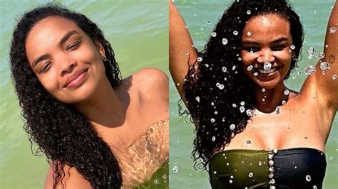 Lucy Ramos Exibe Corpo Definido Ao Curtir Dia Na Praia Uma Sereia