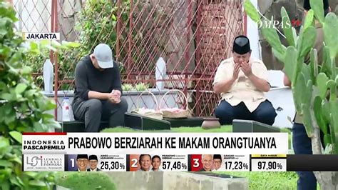 Bersama Anaknya Prabowo Ziarah Ke Makam Kedua Orang Tuanyadi TPU Karet