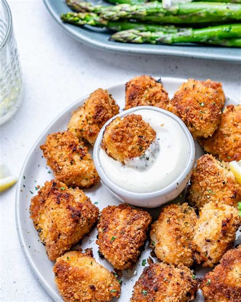 Garlic Butter Chicken Bites With Lemon Asparagus Blondelish