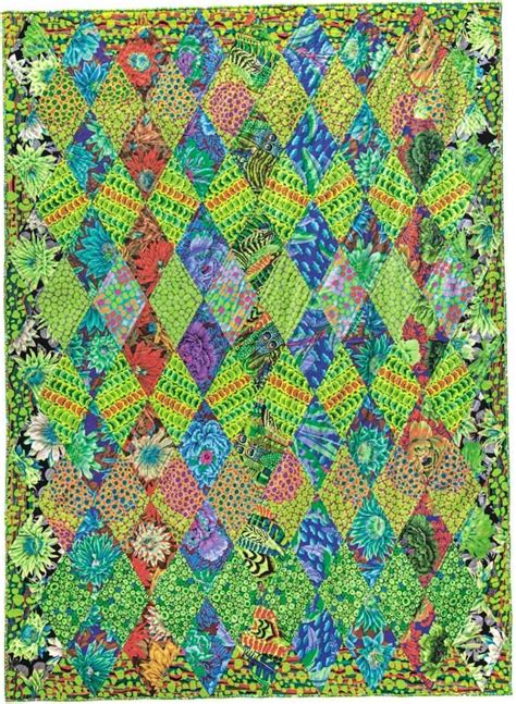 Kaffe Fassett Leafy Diamonds Quilt Kit If Some Fabrics Are Discontinued Substitutions Will Be