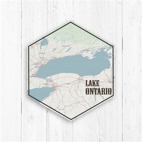 Old Lake Ontario Lighthouses Map Nautical Great Lakes Etsy