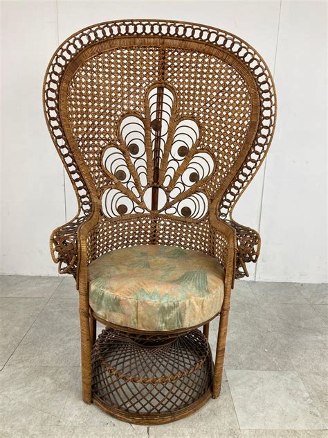 Vintage Wicker Peacock Chair 1970s For Sale At 1stdibs