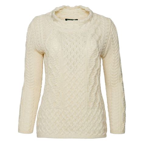 Irelandseye Pulli Damen Spindle Aran Pullover Mit Zopfmuster