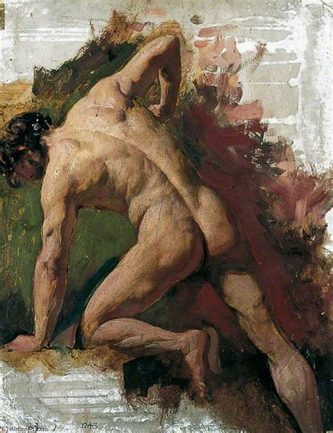 Oil Painting Replica Male Nude Sawing By William Etty 1787 1849