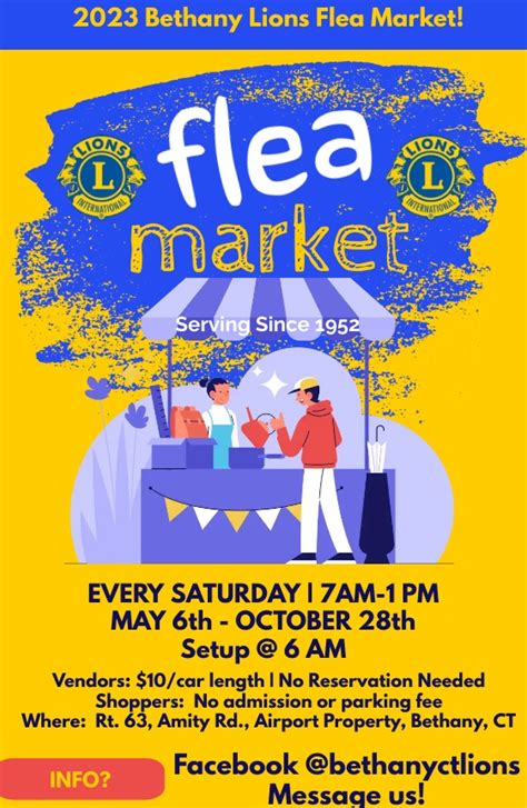 FLEA MARKET TIME Saturdays until October 28th | Bethany CT Lions Club