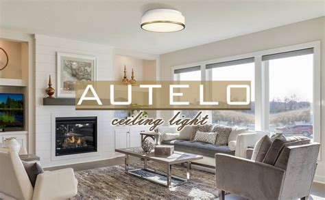 AUTELO Modern LED Flush Mount Ceiling Light 12 3000K Close To Ceiling