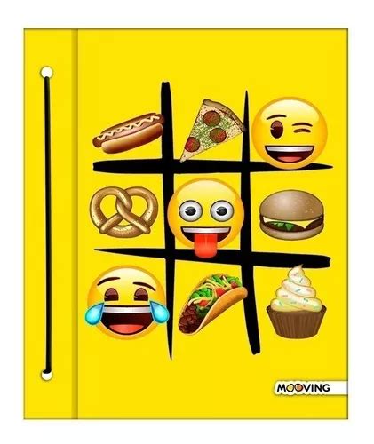 Carpeta Emoji Escolar N Con Cordon Dos Tapas