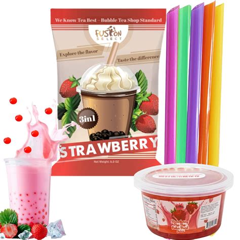 Fusion Select Ultimate Strawberry Bubble Tea DIY Kit Maroc | Ubuy