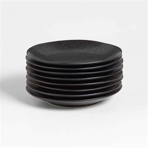 Marin Matte Black Salad Plates Set Of 8 Reviews Crate And Barrel