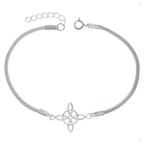 Pulsera Coreana Nudo De Bruja Plata De Ley Karissma