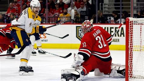 Filip Forsberg Scores 3rd Ot Goal Of Season Predators Beat Hurricanes