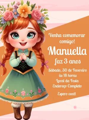 Invitación de cumpleaños de Anna Frozen Un increíble editor en línea